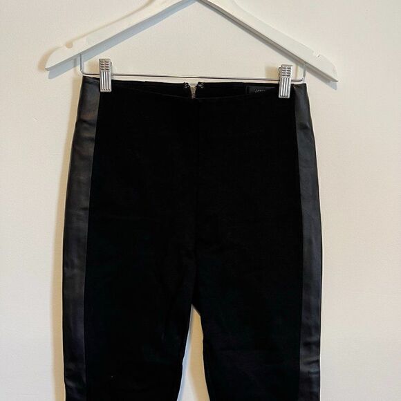 CLEARANCE - J Crew Pixie Black Faux Leather Side Stripe Skinny Pants E1228 - Picture 4 of 9